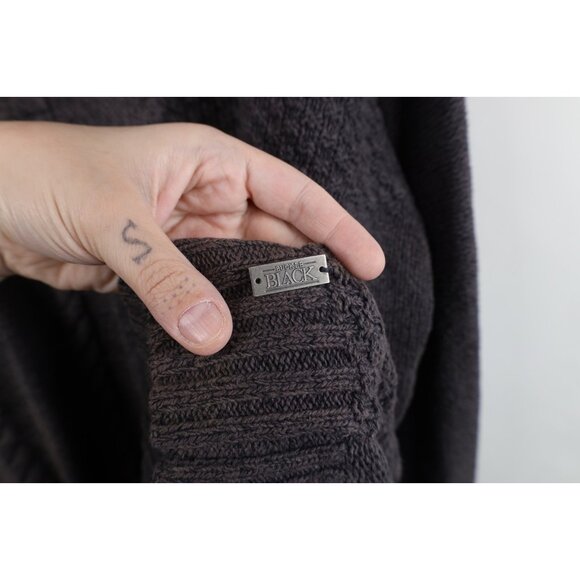 Buckle BKE Mens 2XL Thrashed Chunky Fisherman Cable Knit Henley Sweater Gray - Picture 4 of 16